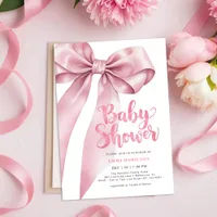 Coquette Bow Baby Shower Invitation – Elegant Pink