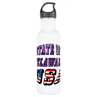 State of Delaware USA Photo & Flag Text Stainless Steel Water Bottle