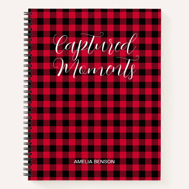 Red Plaids, Tartan, Buffalo Checks Pattern Notebook