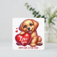 Cute Valentine Puppy - Valentine's Day Card