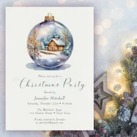 Festive Christmas Ornament Winter House Party Invitation