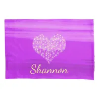 Purple  heart shining stars name girl pillowcase