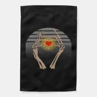 Skeleton Hands Making A Heart Classic Garden Flag