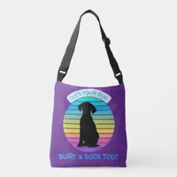 Does Your Dog Bury a Sock Too Retro Sunset purple Crossbody Bag