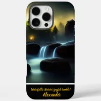 Enchanting night waterfalls with a personal touch iPhone 16 pro max case