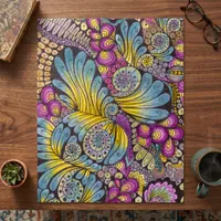 Vibrant Abstract Doodle Swirls Colorful Pattern Jigsaw Puzzle