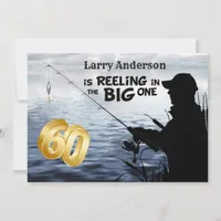 Adult Fisherman Milestone 60 Birthday Custom Invitation