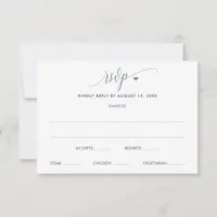 Wedding RSVP Card Modern Fun Dusty Blue