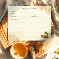Personalized Honey Bee Recipe Card