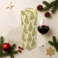 Cream Typography Tree Christmas Wine Box