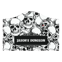 Pile of Skulls Red Eye ID222 Door Sign