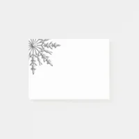Faux Silver Metallic Winter Snowflake Post-it Notes