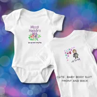 Love you Mom Floral & Graphic Baby Bodysuit