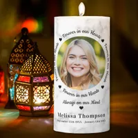 Forever in our Hearts - Custom Photo Memorial Pillar Candle