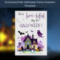 Bootiful Halloween Kids Costume Spooky Party  Invitation