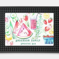 Personalizable Cute Smoothe Fruits Family Bar Mat 