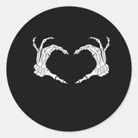 Skeleton Heart Hands Classic Classic Round Sticker