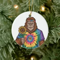 Hippie Sasquatch Ceramic Ornament