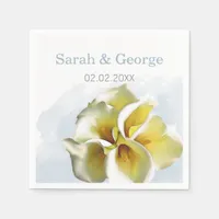 calla lilies Wedding personalized napkins