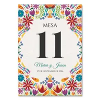 Nuestra Boda Flowers Botanical Spanish Wedding Table Number