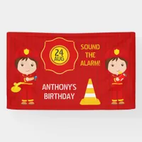 Firefighter themed Birthday Party personalized Banner