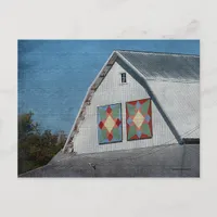 A Barn With Two Quilts Postcard