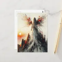 Fairy on a Mountain at Sunset Postcard