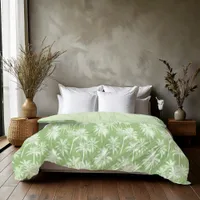 Hawaiian Palm Tree Silhouette Pattern Green ID1093 Duvet Cover