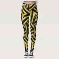 Black and Gold Pattern Leggings ★Funky Zebra★