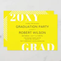 Yellow White Bold Typography Graduation Party  Invitation