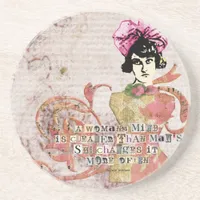 Womans Mind Digital Collage Drink Coaster