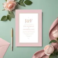 Dusty Rose, Mint Green, and Blush Wedding Invitation