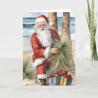 Santa on the Beach Card