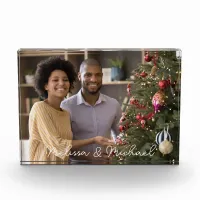 Our First Christmas Mr & Mrs Personalized Name Photo Block