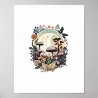 Aesthetic Goblincore And Cottagecore Mushroom Calm Poster