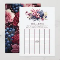 Vino Before Vows Floral Wine Bridal Shower Bingo Invitation