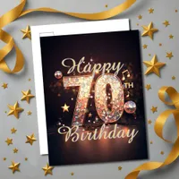 Sparkling Disco Dance 70th Birthday Celebration Postcard