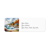 Fall Coastal Return Address Label