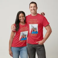 Our First Christmas Mr & Mrs Red And Gold Photo T-Shirt