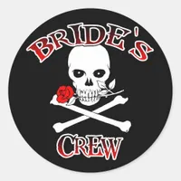 Bride's Crew Classic Round Sticker