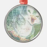 Vintage Bird Digital art collage Metal Ornament