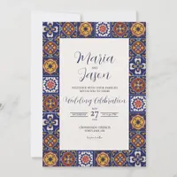 Mexican Talavera Majolica Colorful Classic Wedding Invitation