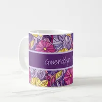 Stained Glass Abstract Purple Yellow Pink Coffee Mug