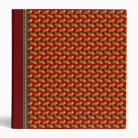 Orange Red Unique Pattern Art Album Binder