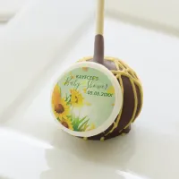 Personalized Yellow Sunflowers Floral Baby Shower Cake Pops