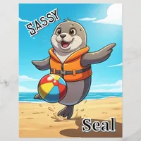 Sassy Seal | Cute Cartoon Kid's Nursery Art