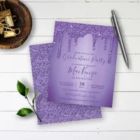 BUDGET Purple Glitter Drips Graduation Party