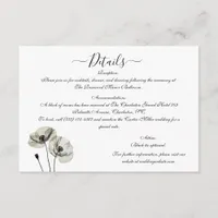 Simple Elegant Minimalism Black and White Poppies  Enclosure Card