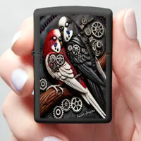 Intricate Mechanical Parrots Artwork Zippo Lighter