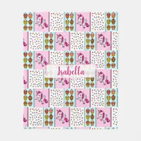 Personalize Unicorn, Cupcakes and Sprinkles Cute Fleece Blanket